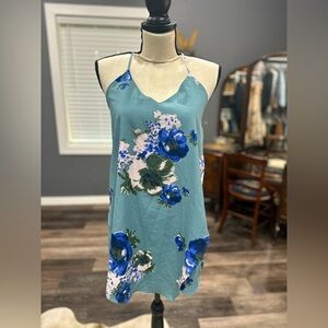 Intimately Free People Cascade Mini Slip Dress Blue Floral Romantic XS NWOT